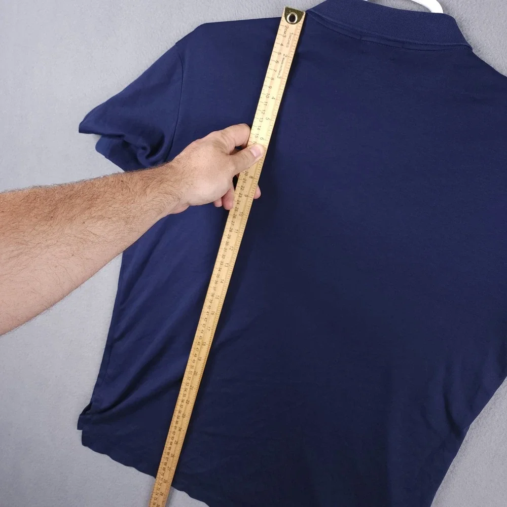 Polo Ralph Lauren Mens Large Navy Blue Pima Soft Touch Cotton Short Sleeve Polo